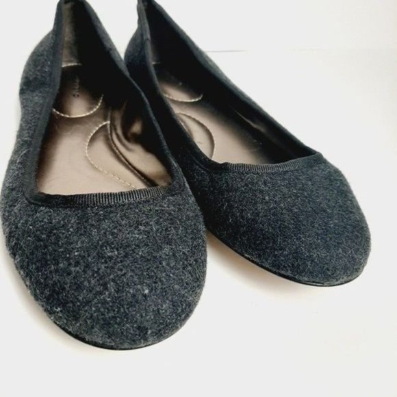 LANDS' END  Ballet Flats Felted Slip-On Shoes Dark Grey Sz 8 - Picture 5 of 11